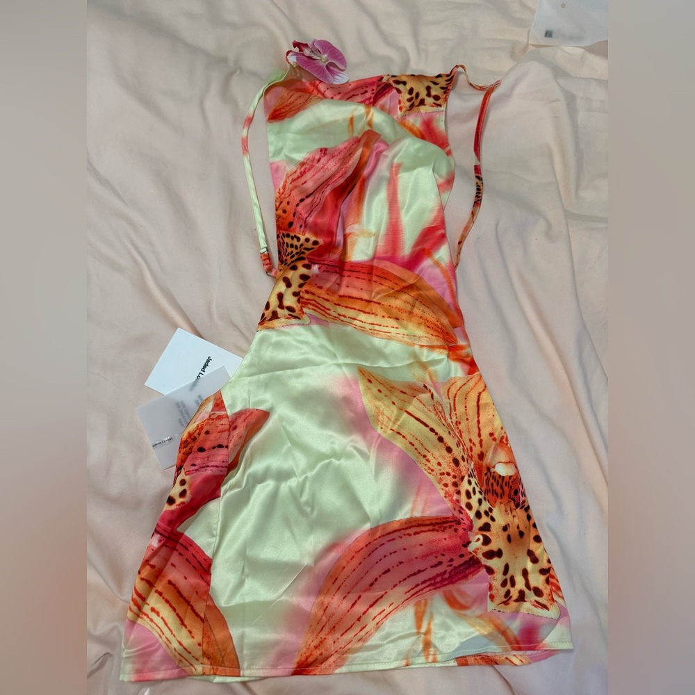 Jaded London Lucia Backless Mini Dress With Flower Detail (orchid dress)
